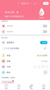 排卵期安全期日歷截圖