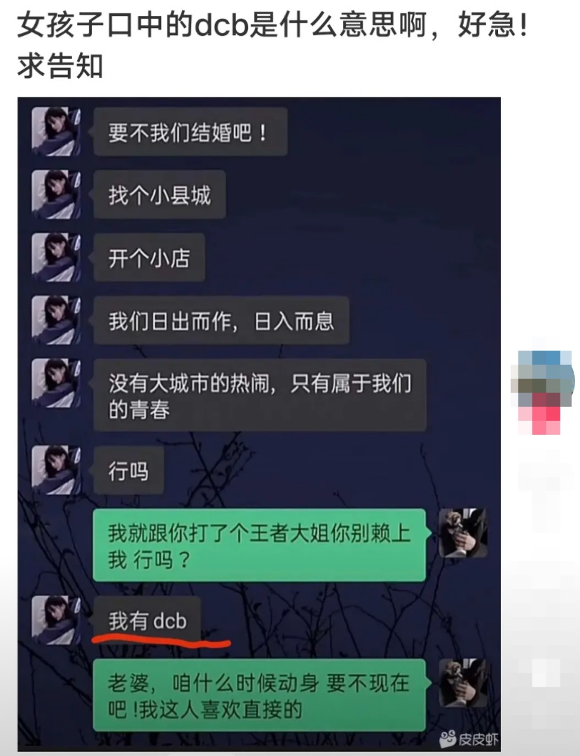 女孩子說我有dbc是什么意思