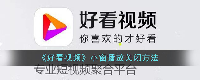 《好看視頻》小窗播放關(guān)閉方法