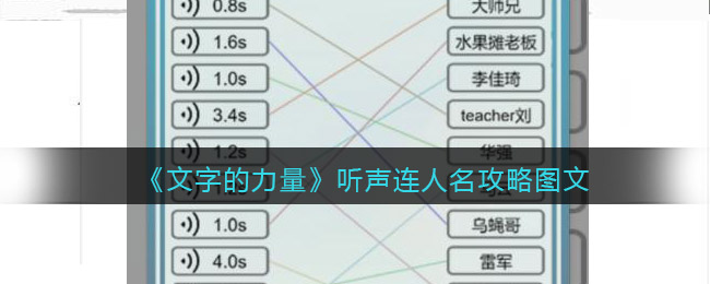 《文字的力量》聽聲連人名攻略圖文