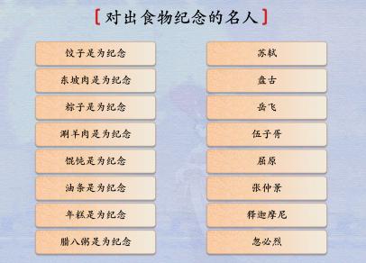 《漢字神操作》對(duì)出食物紀(jì)念的名人通關(guān)攻略