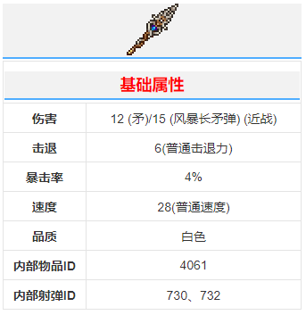 《泰拉瑞亞》風暴長矛武器介紹