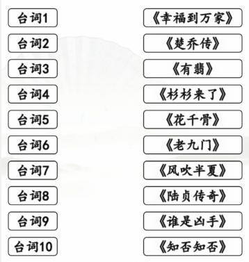 《漢字找茬王》聞聲猜劇連出穎寶的劇攻略