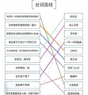 《我的文字世界》臺(tái)詞連線通關(guān)攻略