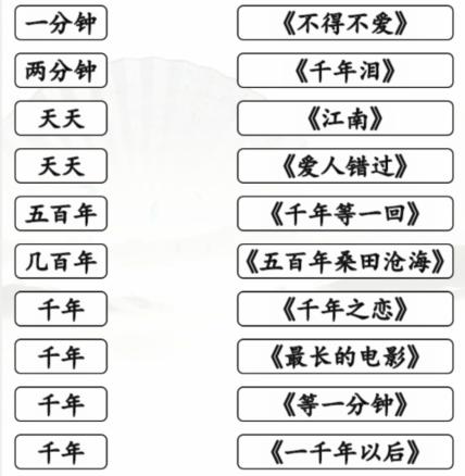 《漢字找茬王》時間的歌完成歌曲連線通關(guān)攻略