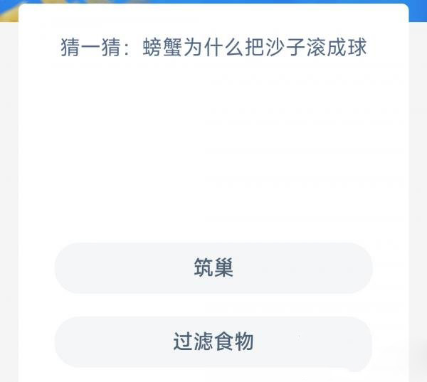 螃蟹為什么把沙子滾成球