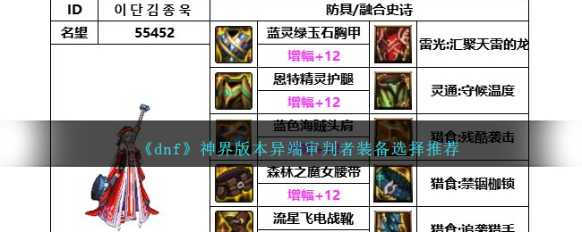 《dnf》神界版本異端審判者裝備選擇推薦