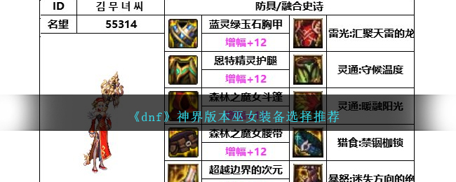 《dnf》神界版本巫女裝備選擇推薦