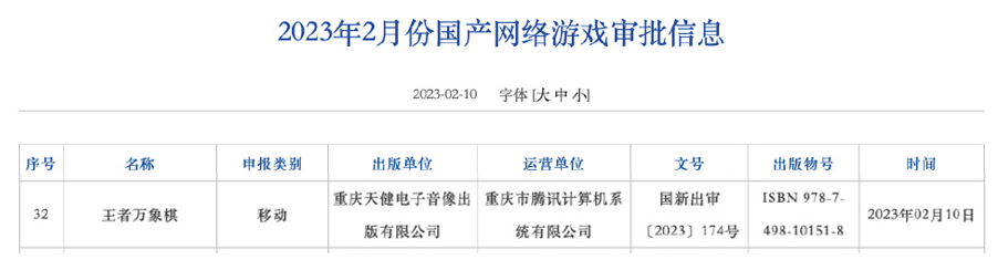 王者榮耀IP新游《王者萬象棋》版號獲批，限量測試即將開啟